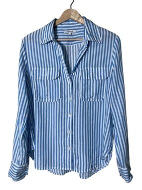Madewell Blue & White Striped Long Sleeve Shirt